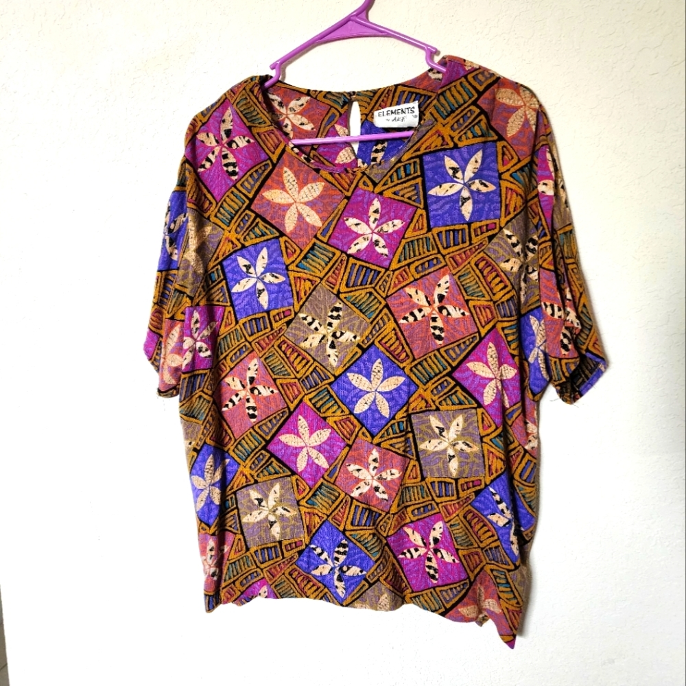Vtg Elements by A.K.F Blouse